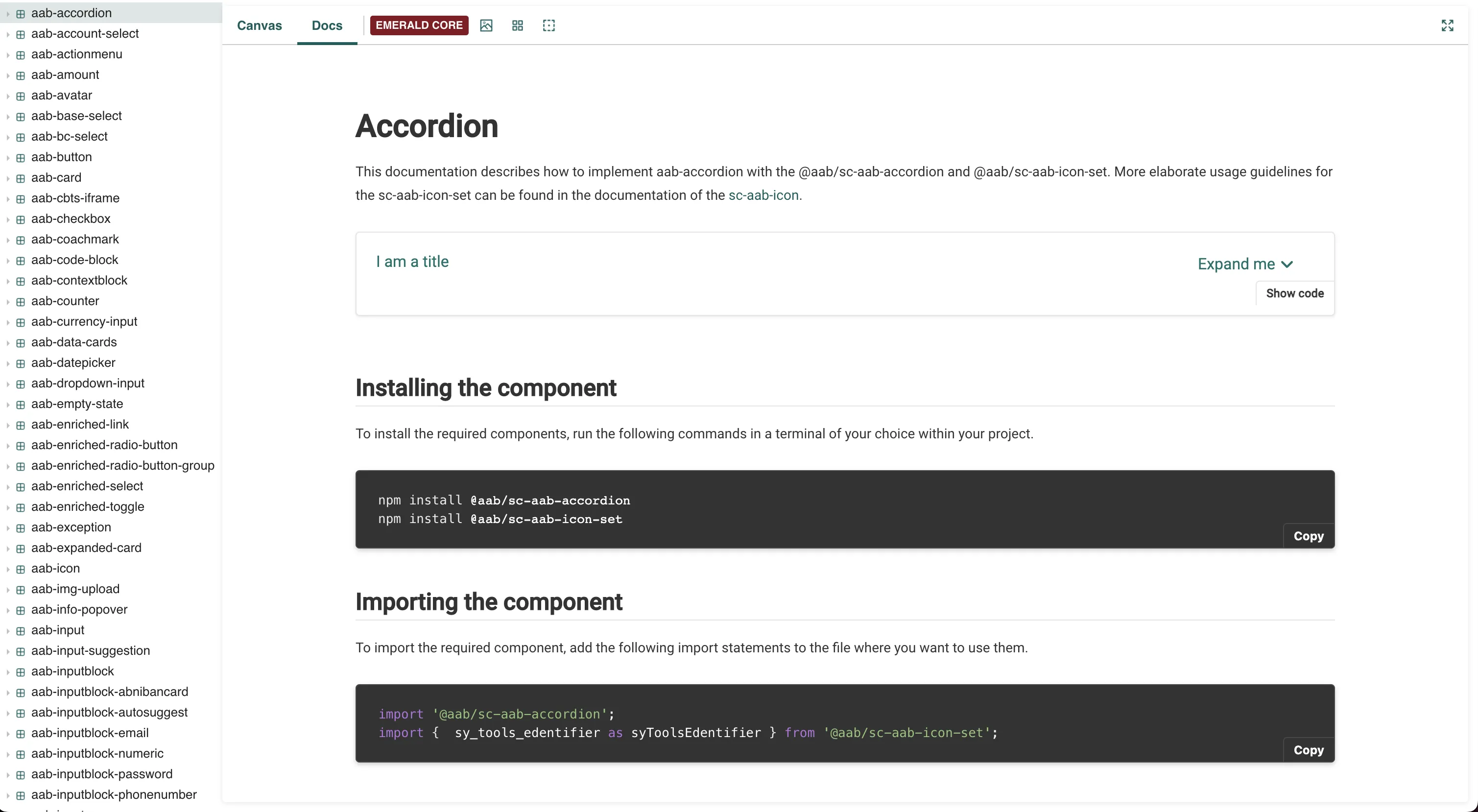 Emerald Design System Storybook