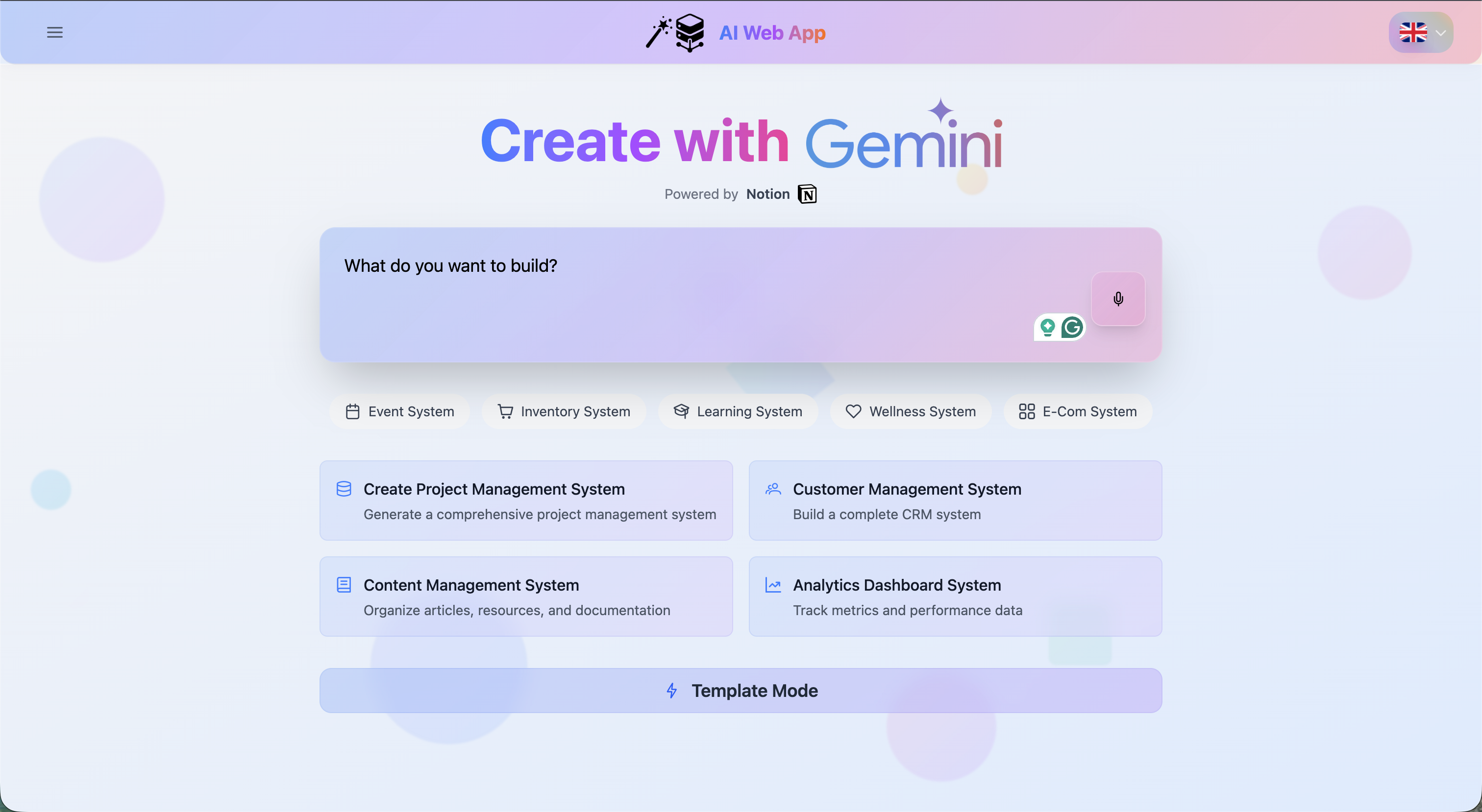 AI Dynamic CRUD App - Create with Gemini