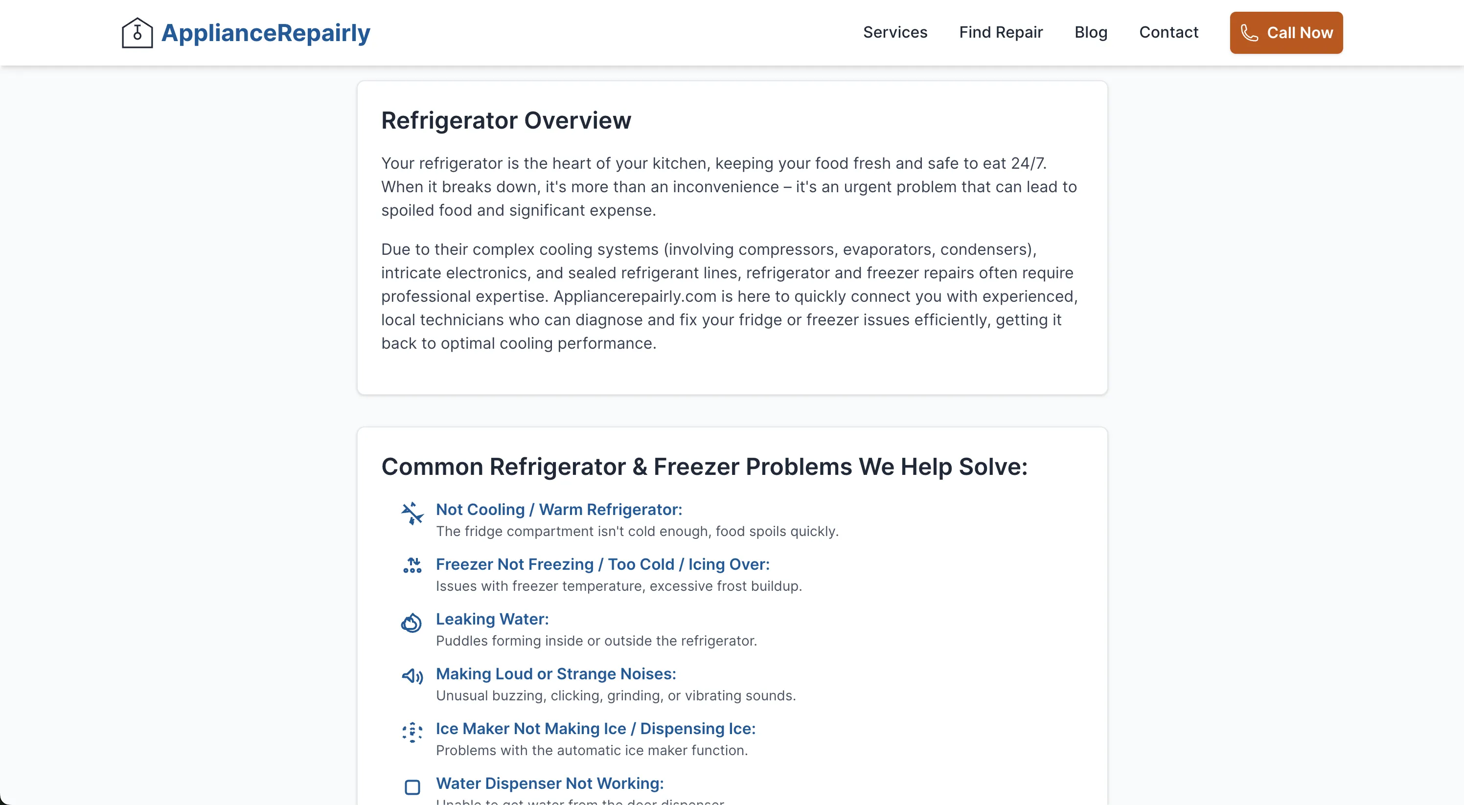 Refrigerator home page image