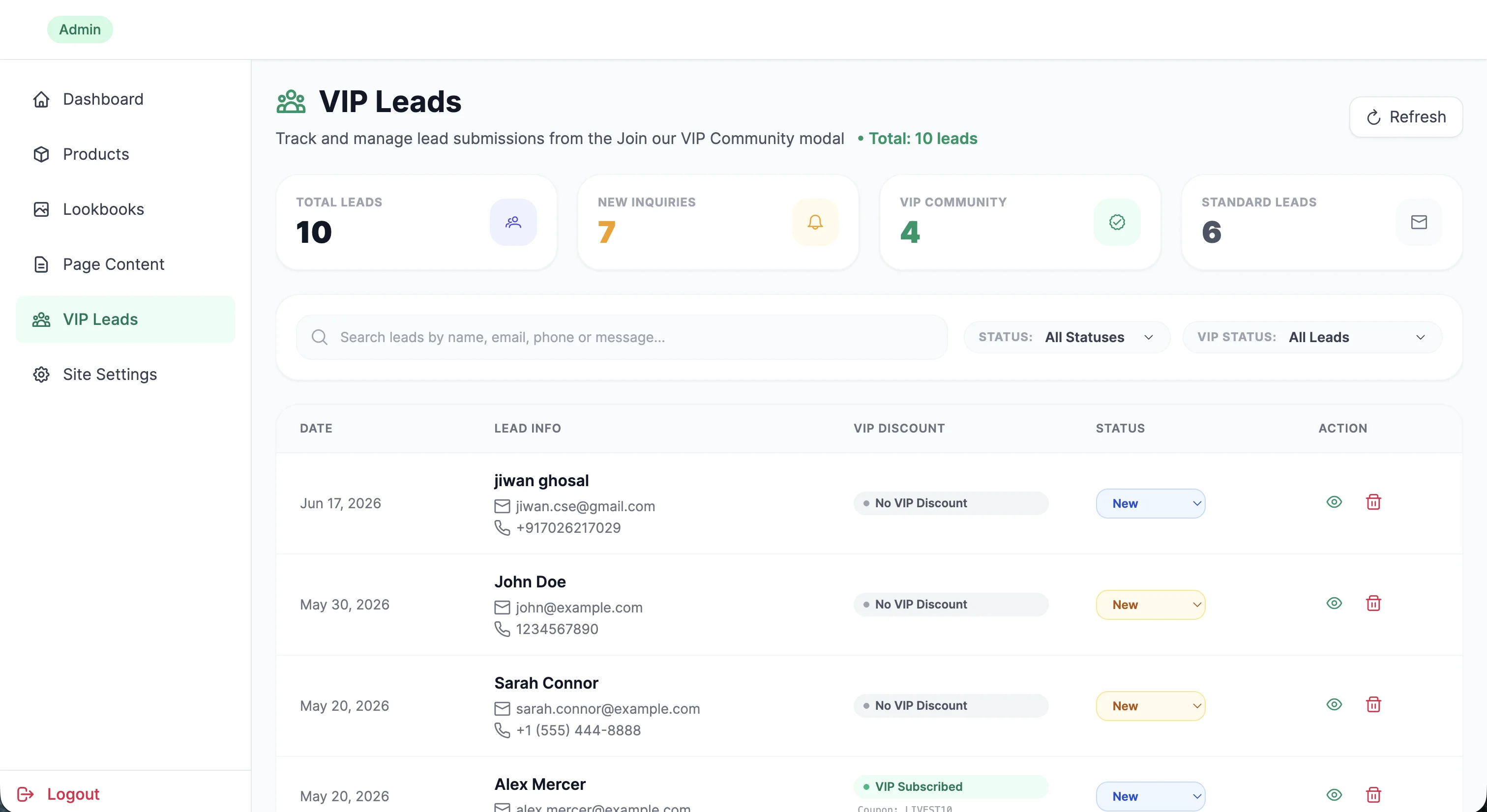 Real-time VIP Leads and Inquiries Pipeline