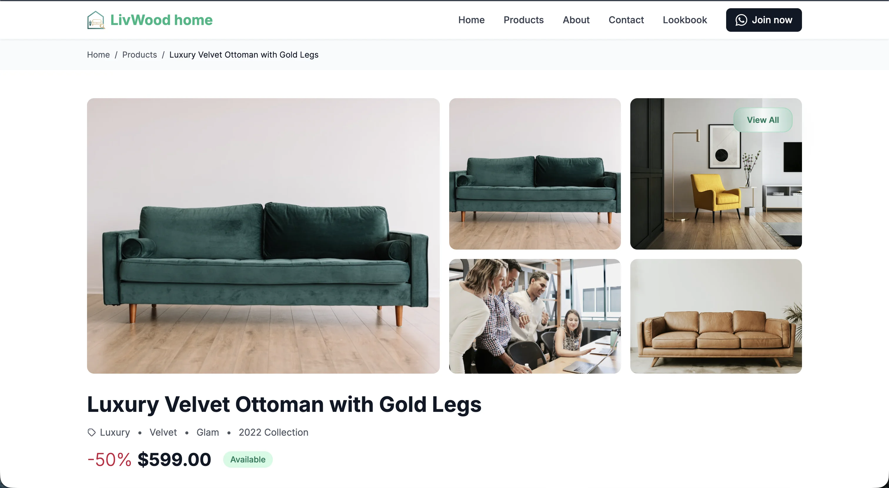 Product Detail Page with Rich Image Gallery
