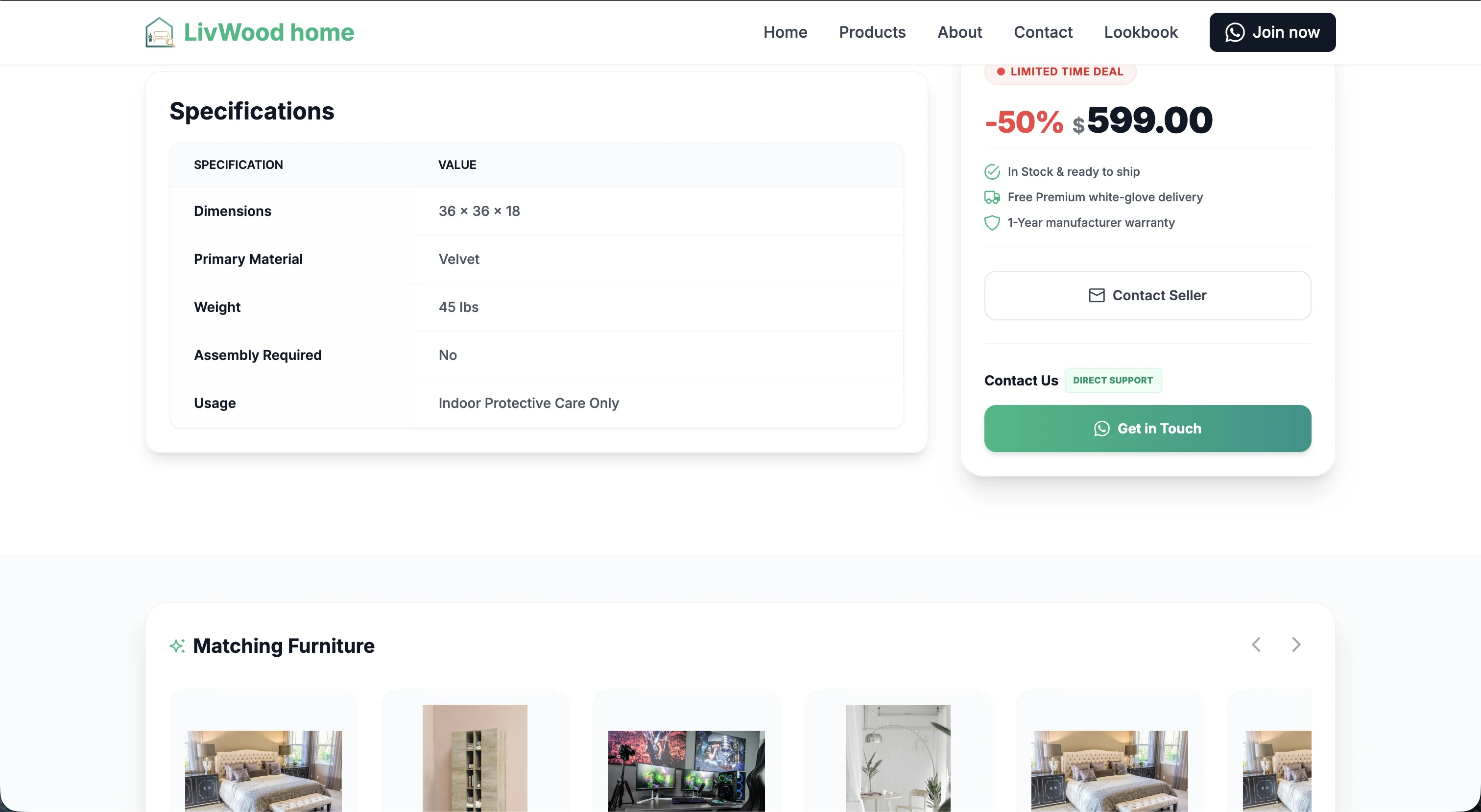 Dynamic Product Specifications and Support Actions