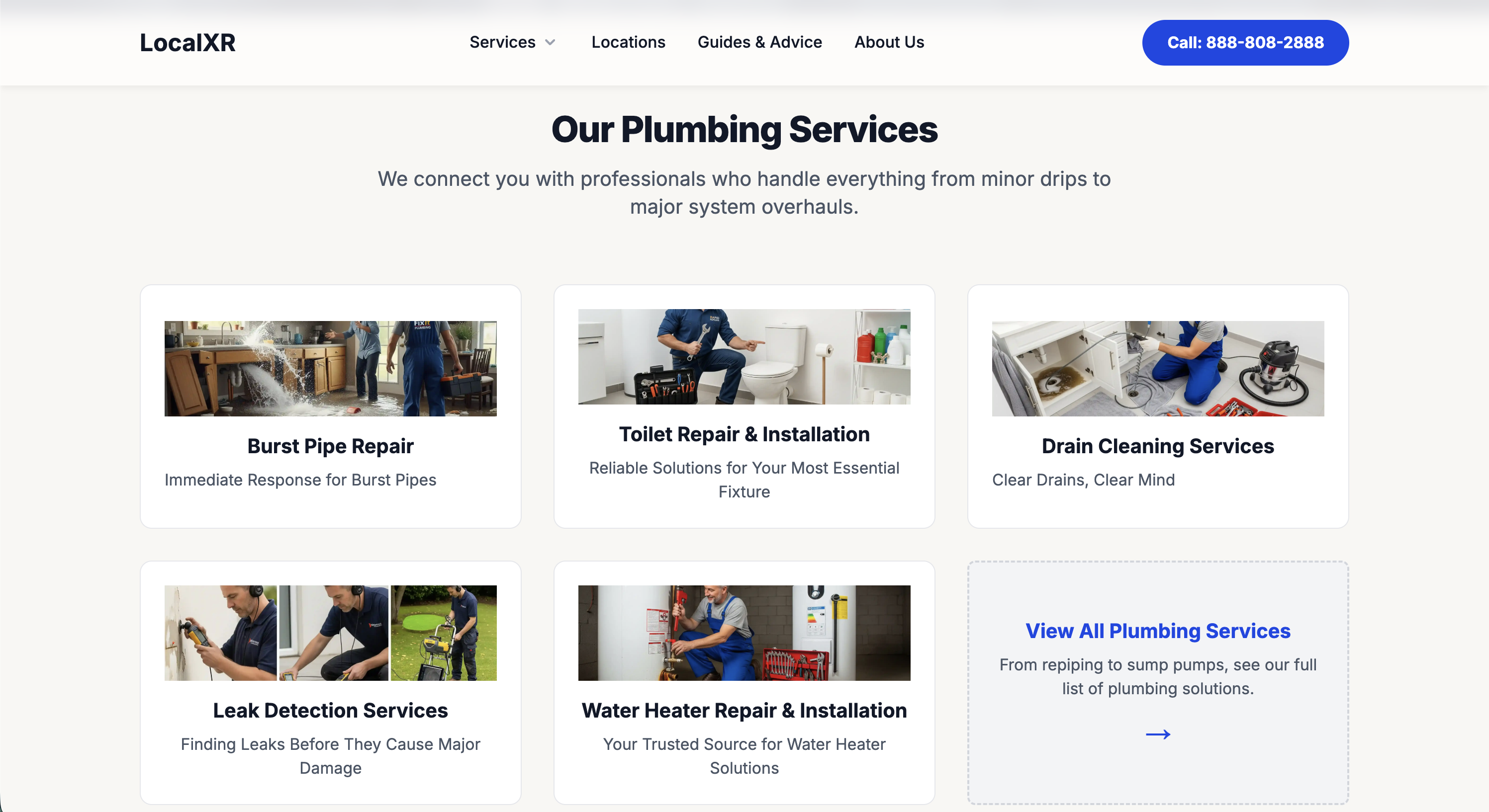 LocalXR - Plumbing Services Page
