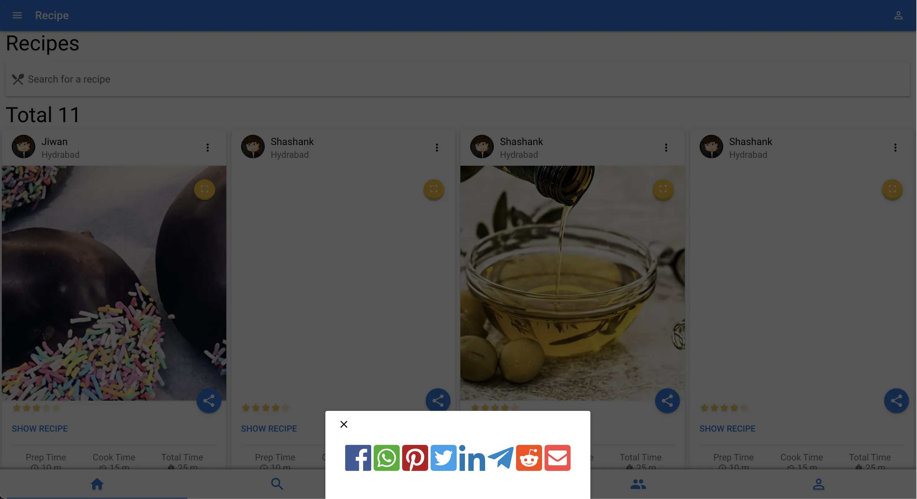 Recipes - Share screen | Recipes