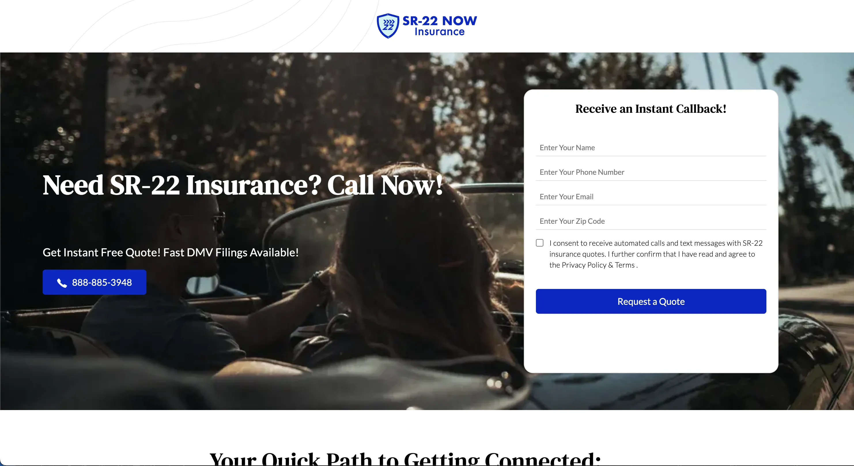 Landing page sr22 insurance Now