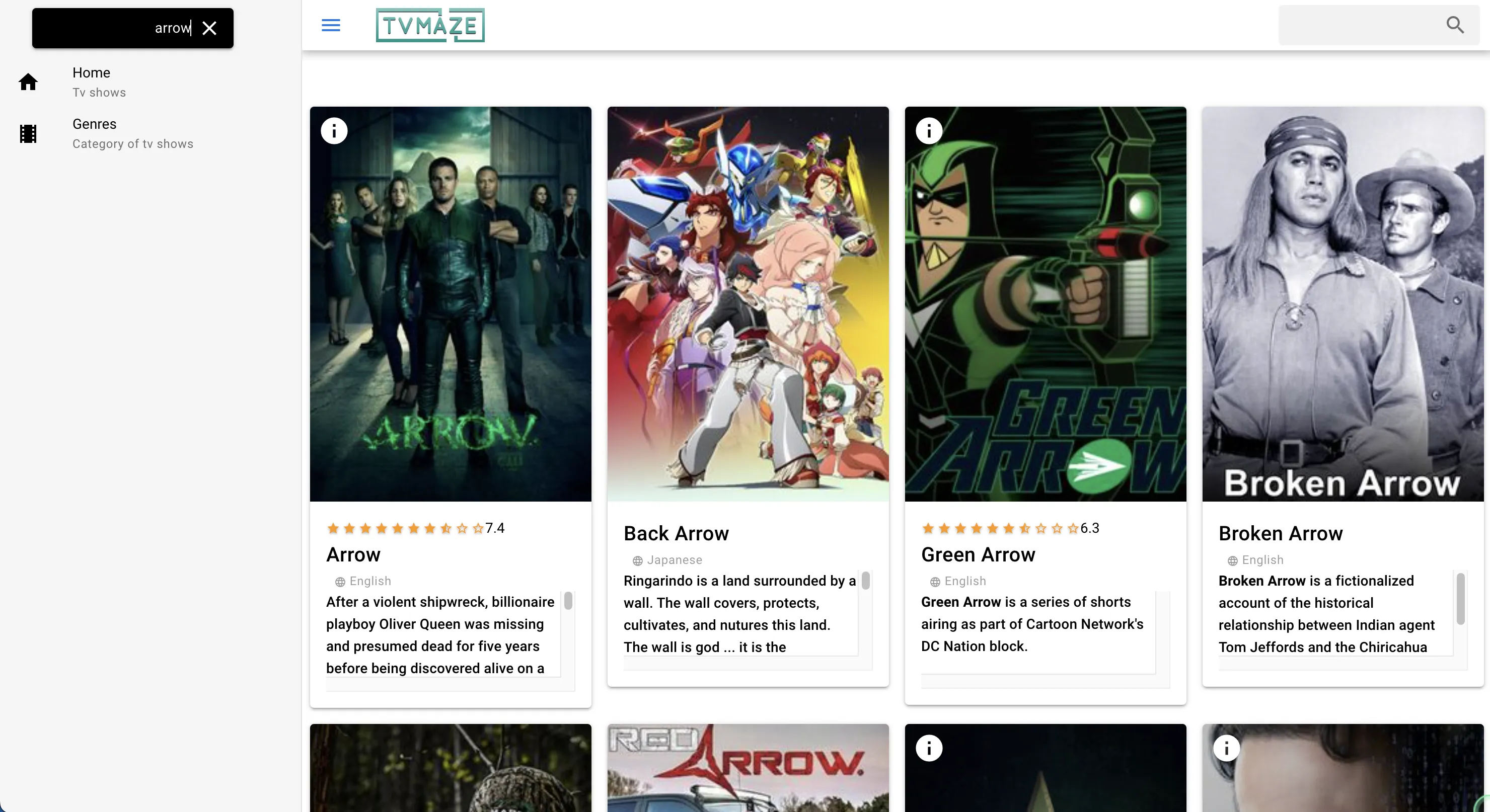 TVmaze - . Search page| Tv maze