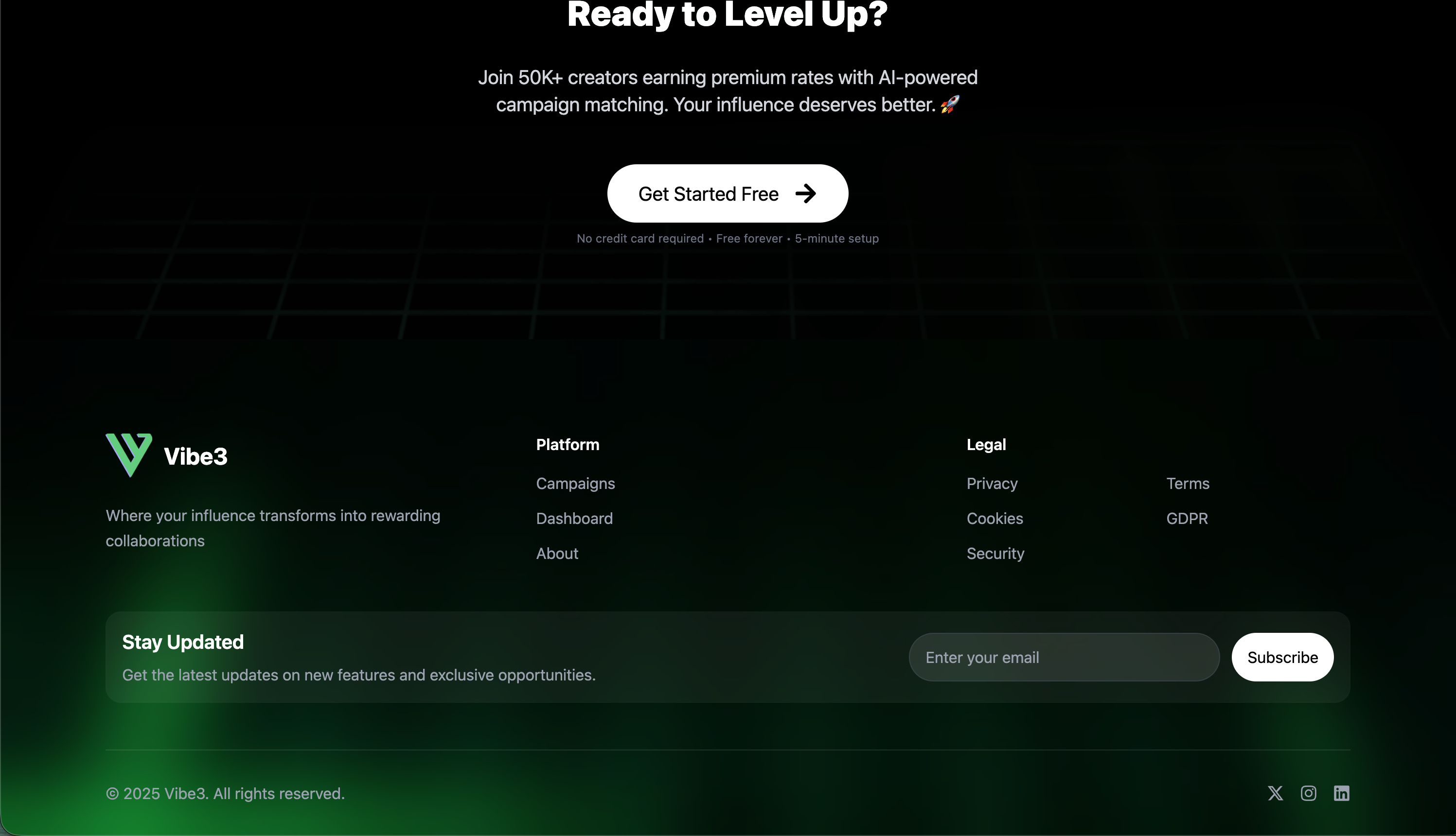 Vibe3 AI-Powered Creator Matching Interface