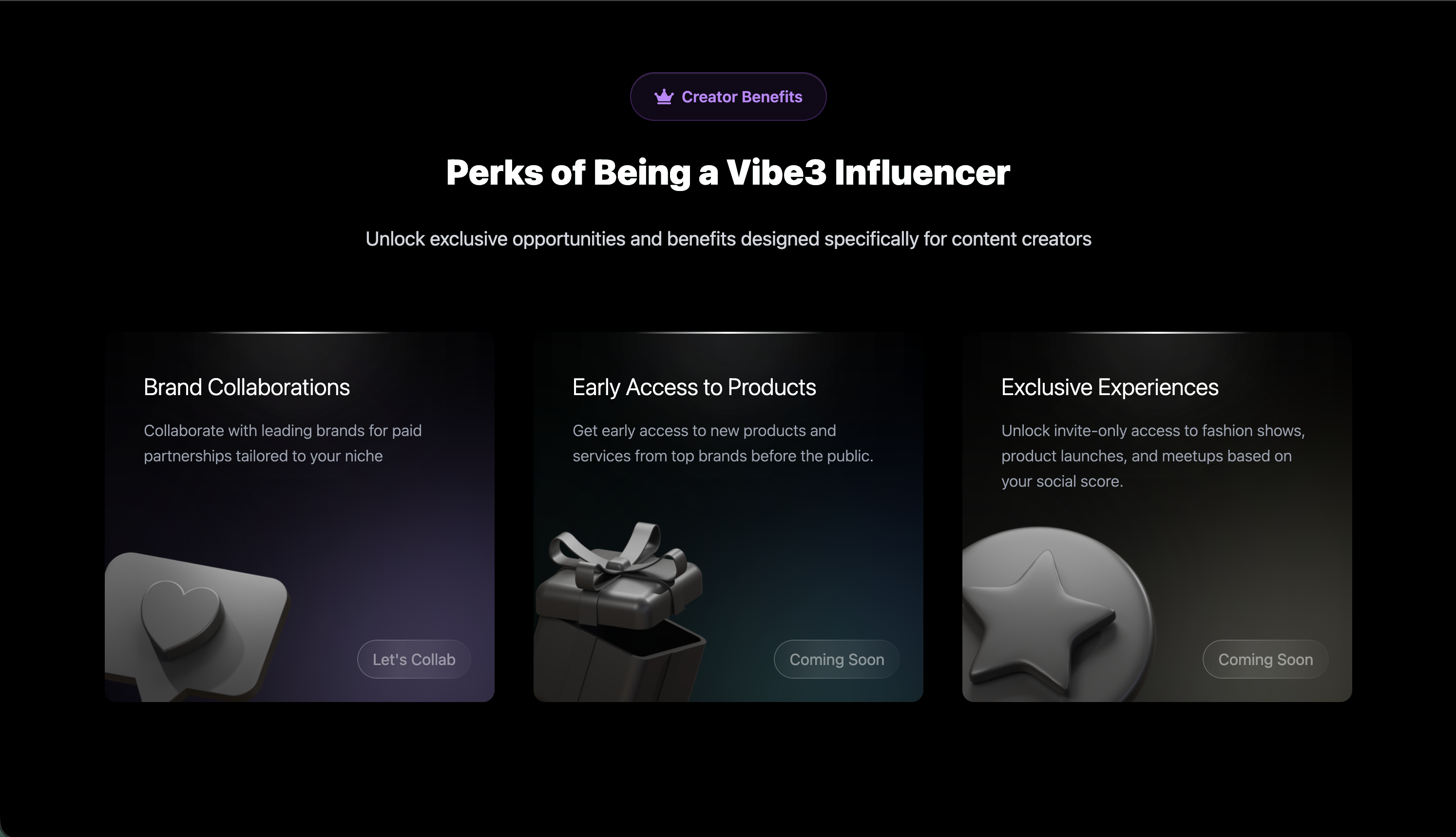 Vibe3 Interactive Creator Dashboard with Real-time Analytics