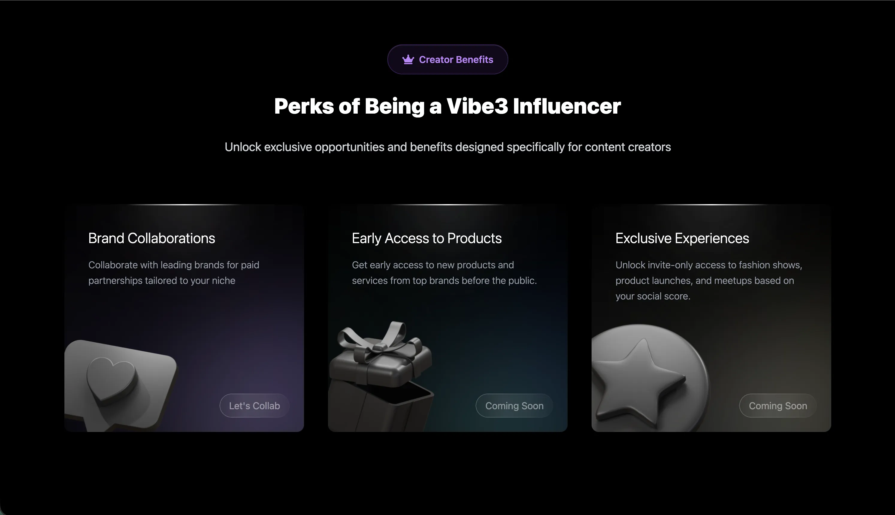 Vibe3 Interactive Creator Dashboard with Real-time Analytics